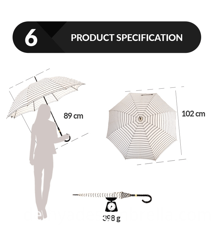 Damen Hand öffnen gerader Regenschirm mit Pico-Spitze Ladies Hand Open Straight Umbrella With Pico Lace